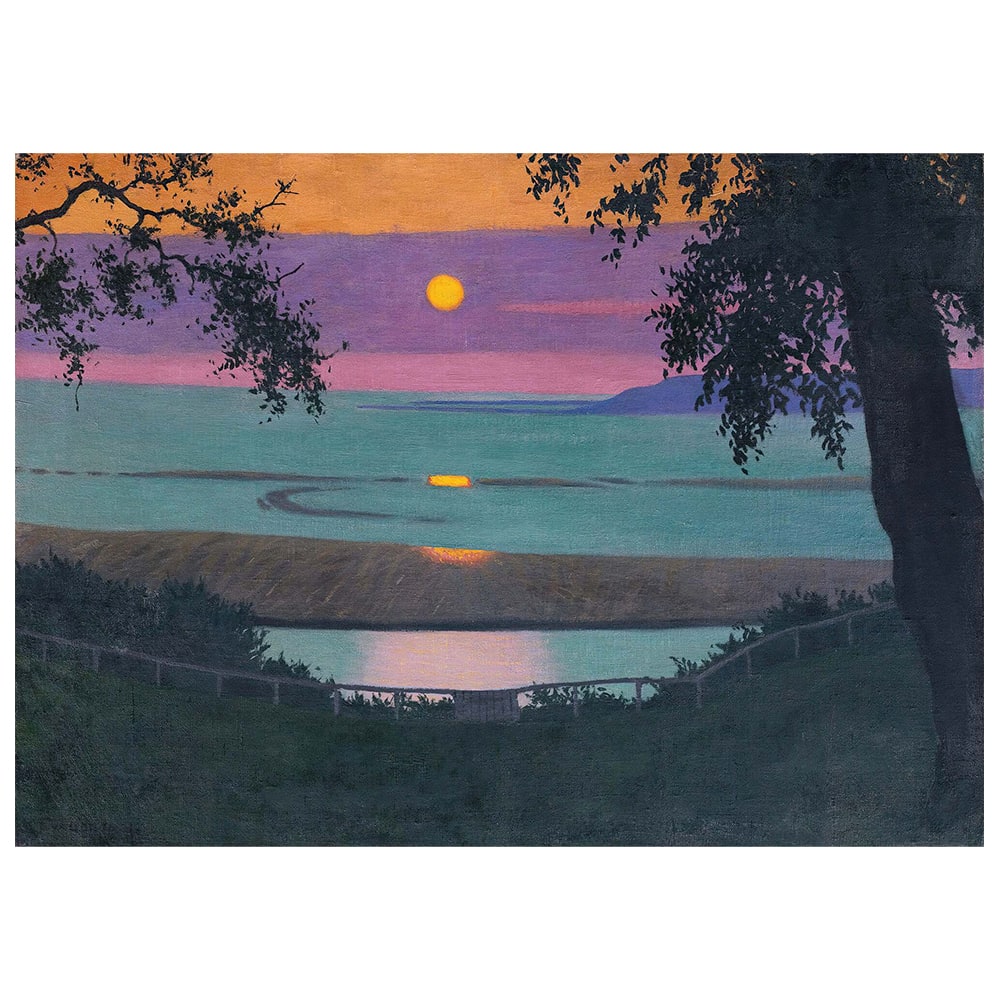 Tramonto a Grace, Cielo arancio e viola - Félix Vallotton cm. 50x70 - Multicolore - PES - Poliestere