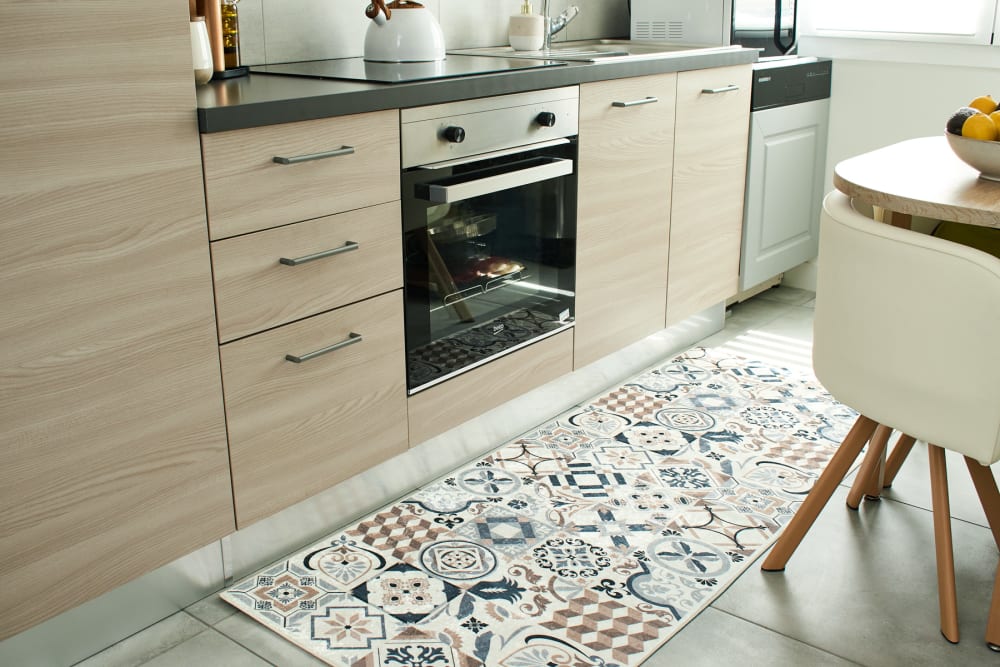 Tapis de cuisine carreaux de ciment marron 70x180 — vue 4