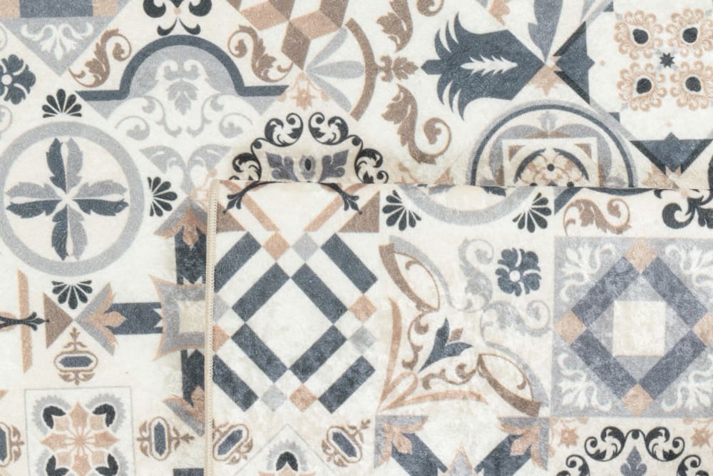 Tapis de cuisine carreaux de ciment marron 80x150 — vue 3