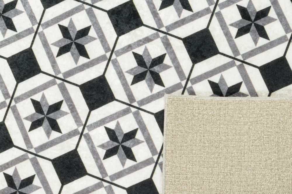 Tapis de cuisine carreaux de ciment noir 80x150 — vue 3