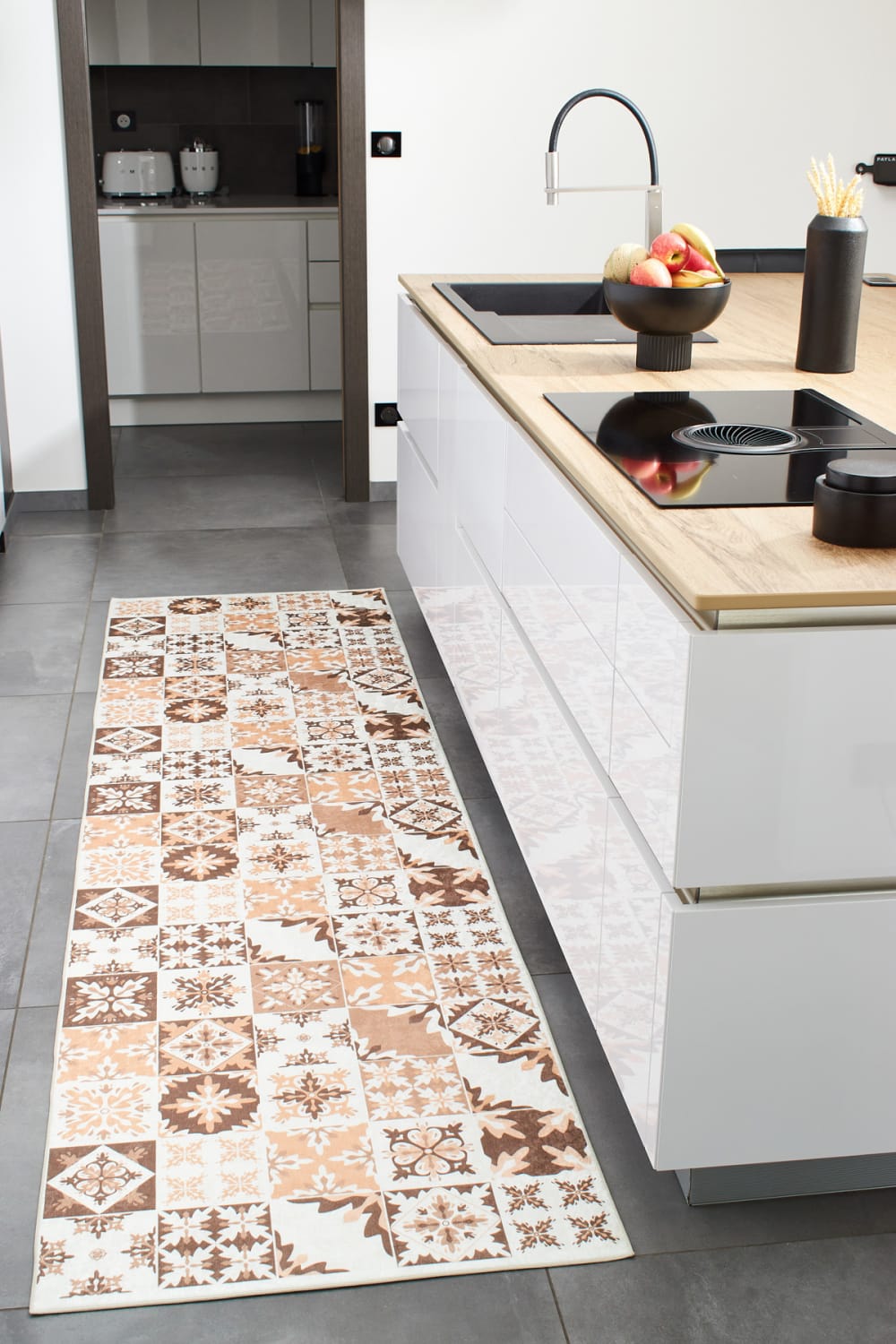 Tapis de cuisine carreaux de ciment orange 80x300 — vue 4