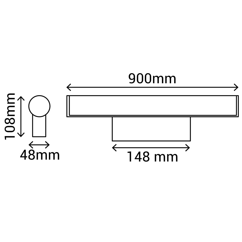 Applique murale led pour salle de bain 18w de couleur noire — vue 4