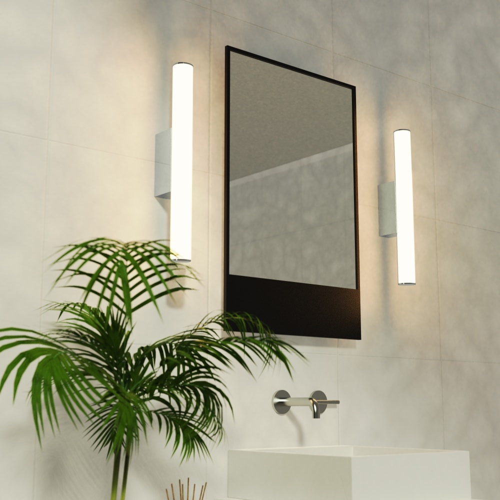 Applique de salle de bains en métal chromé de 60 cm