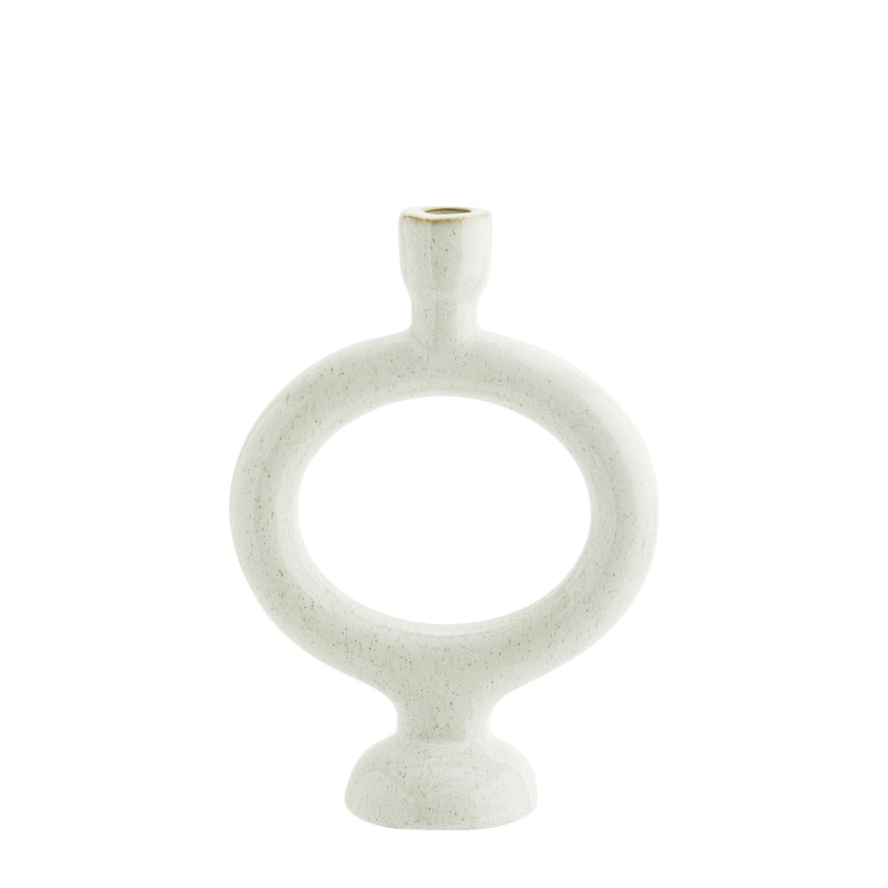 Portavelas de gres blanco