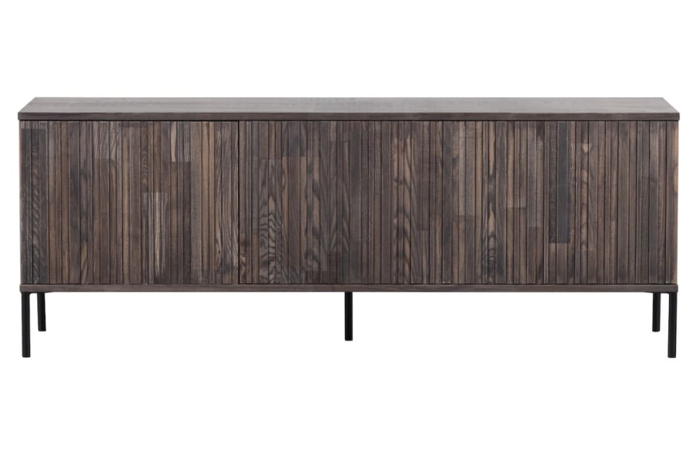 Mueble TV de madera de fresno con marco negro