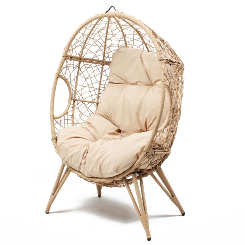 fauteuil œuf sur pied - rotin