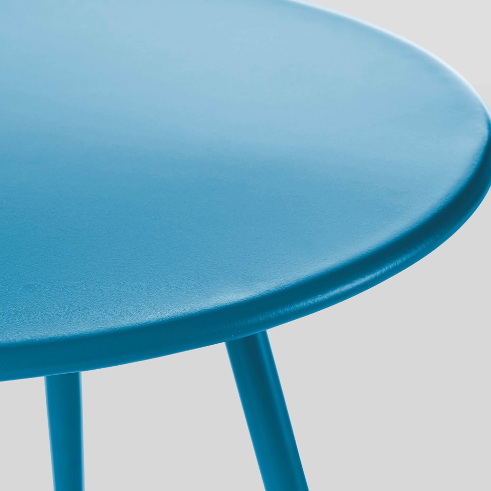 Runder Beistelltisch aus Metall 40 cm Blau - Maisons Du Monde
