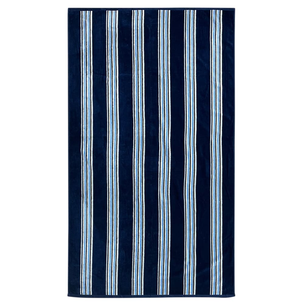 Serviette de plage éponge velours Milonga Bleu marine 90x170 400g/m²