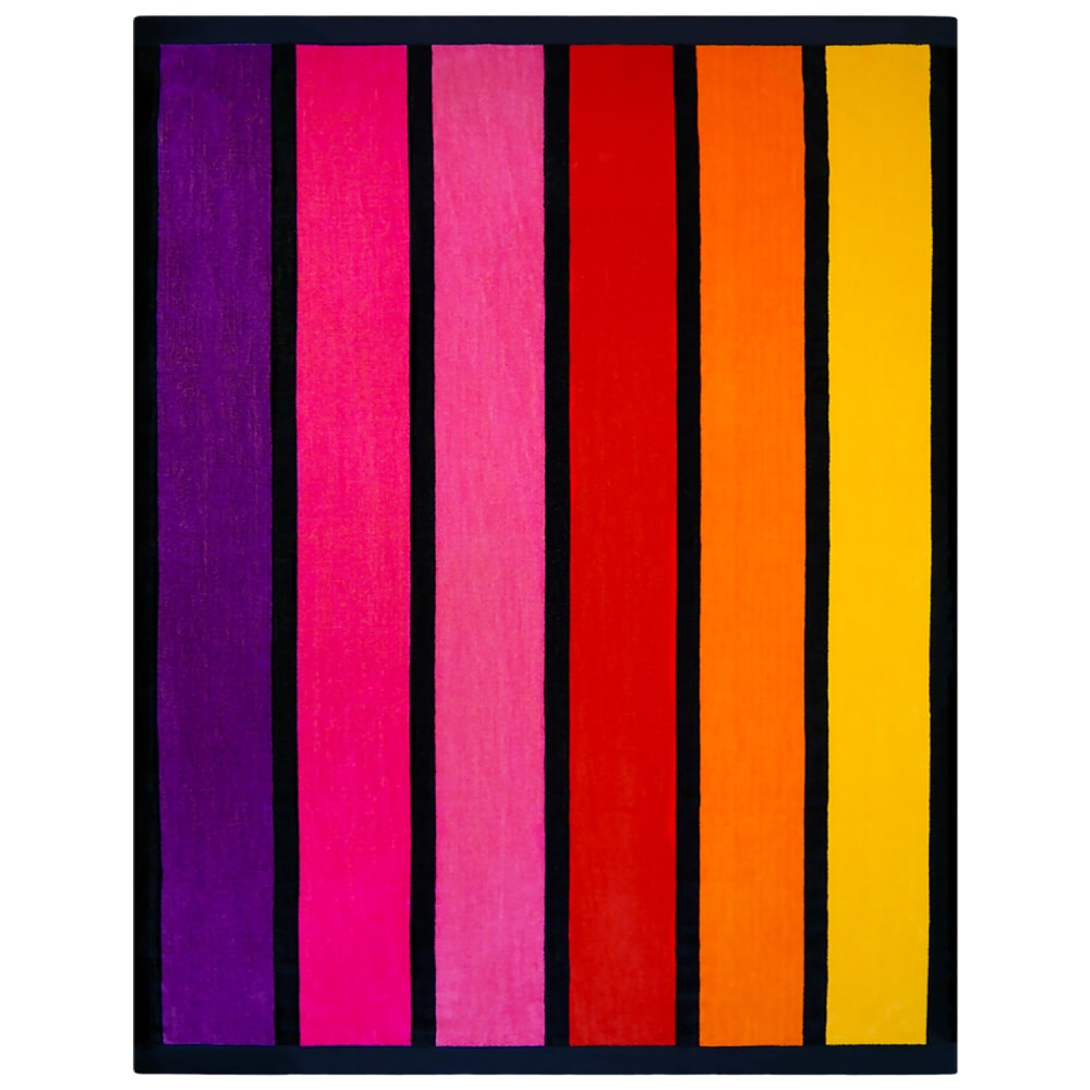 Serviette de plage éponge velours Jacquard Happy chic 140x180