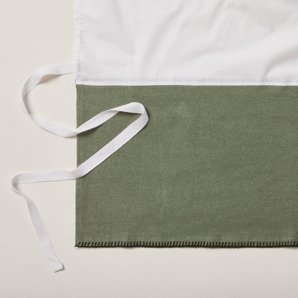 Cache sommier en lin vert 140x200 cm - Maisons du Monde