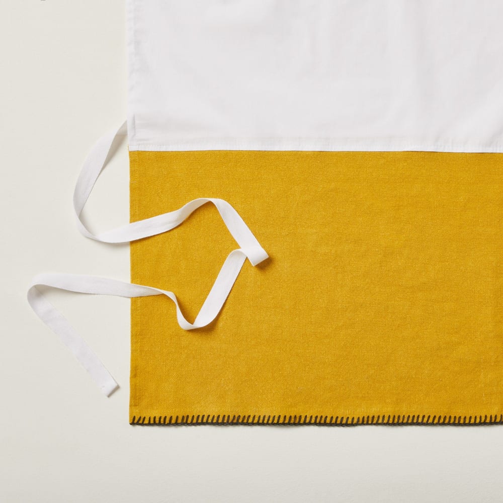 Cache sommier en lin jaune 140x200 cm - Maisons du Monde
