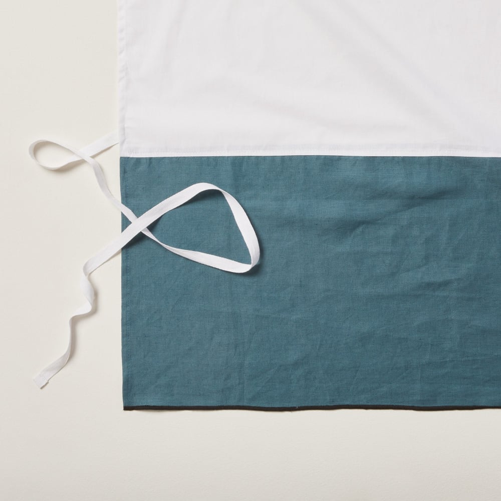 Cache sommier en lin bleu 90x200 cm - Maisons du Monde