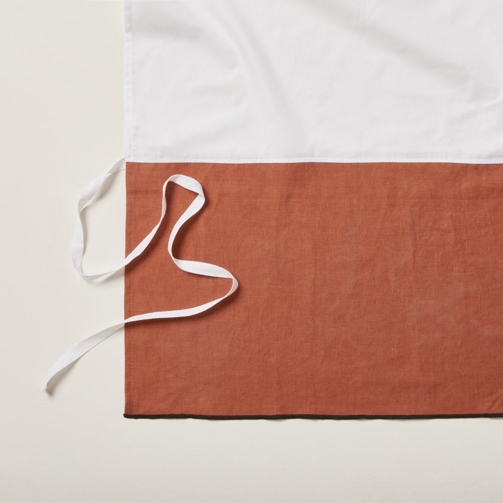 Cache sommier en lin orange 140x200 cm - Maisons du Monde