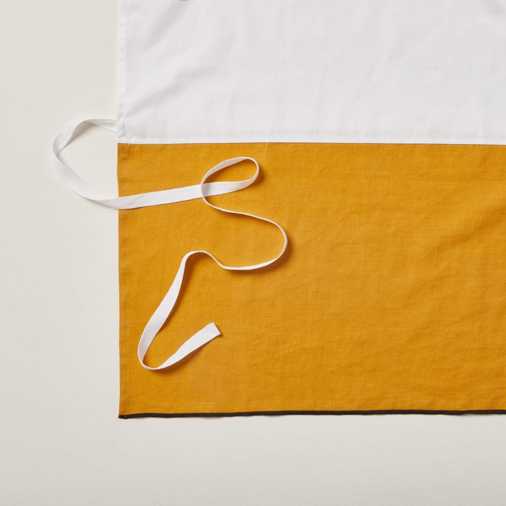 Cache sommier en lin jaune 160x200 cm - Maisons du Monde
