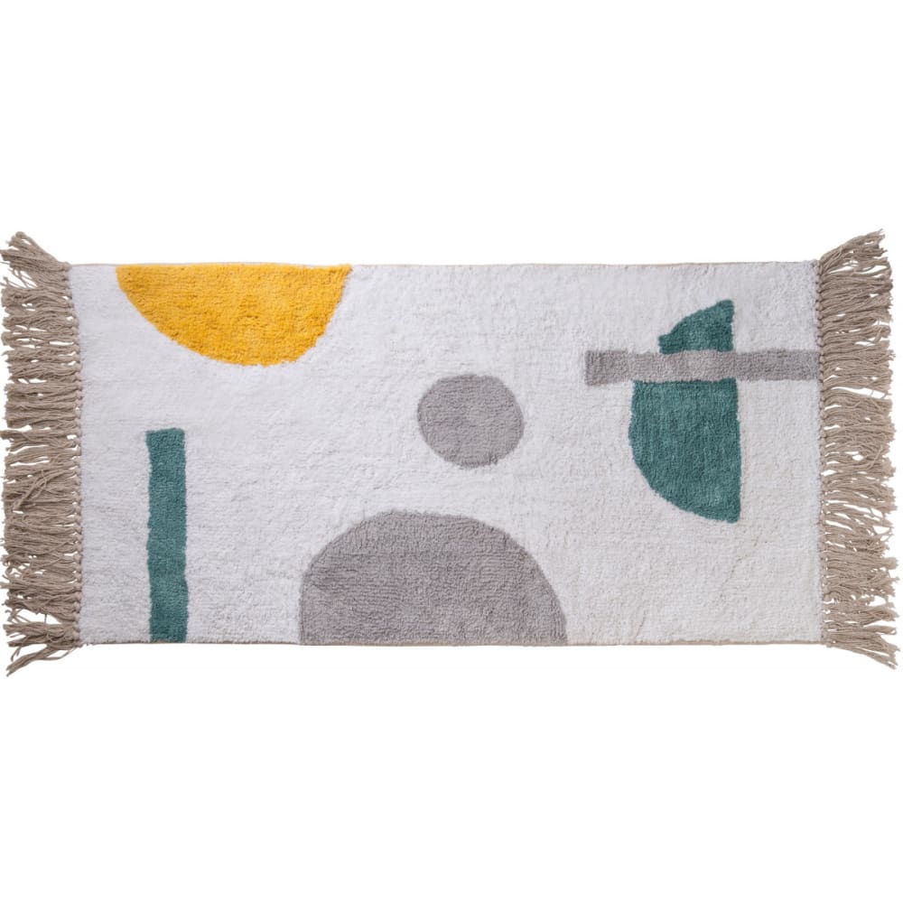 Tapis déco figuratif à franges coton 60x120cm
