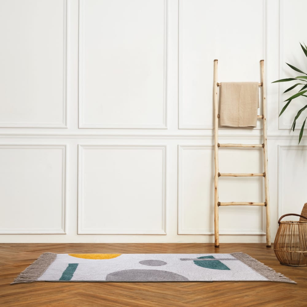 Tapis déco figuratif à franges coton 60x120cm — vue 3