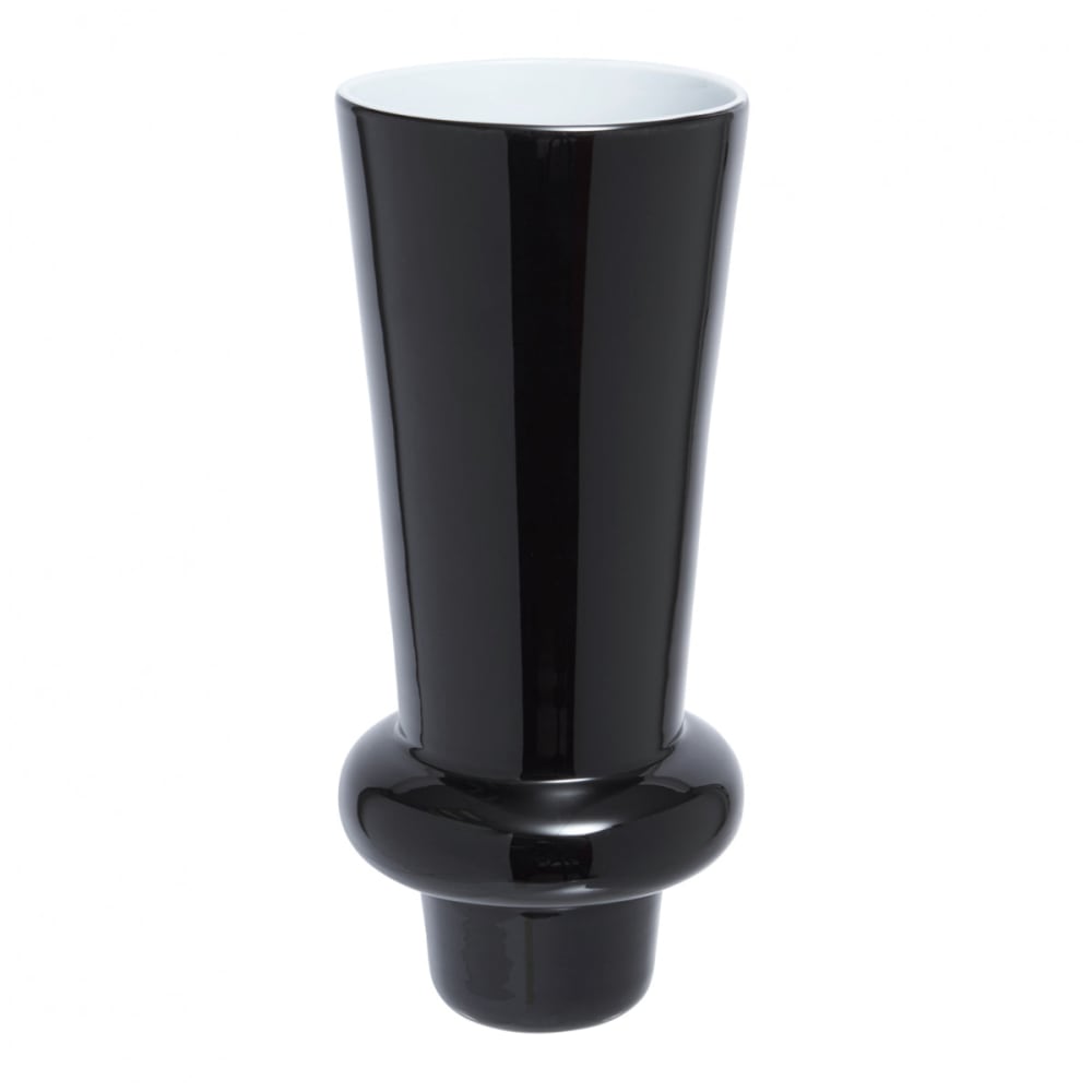 Sia Deco Dekorative Vase aus mundgeblasenem Glas, H33, Schwarz und Weiß style modern Schwarz Glas