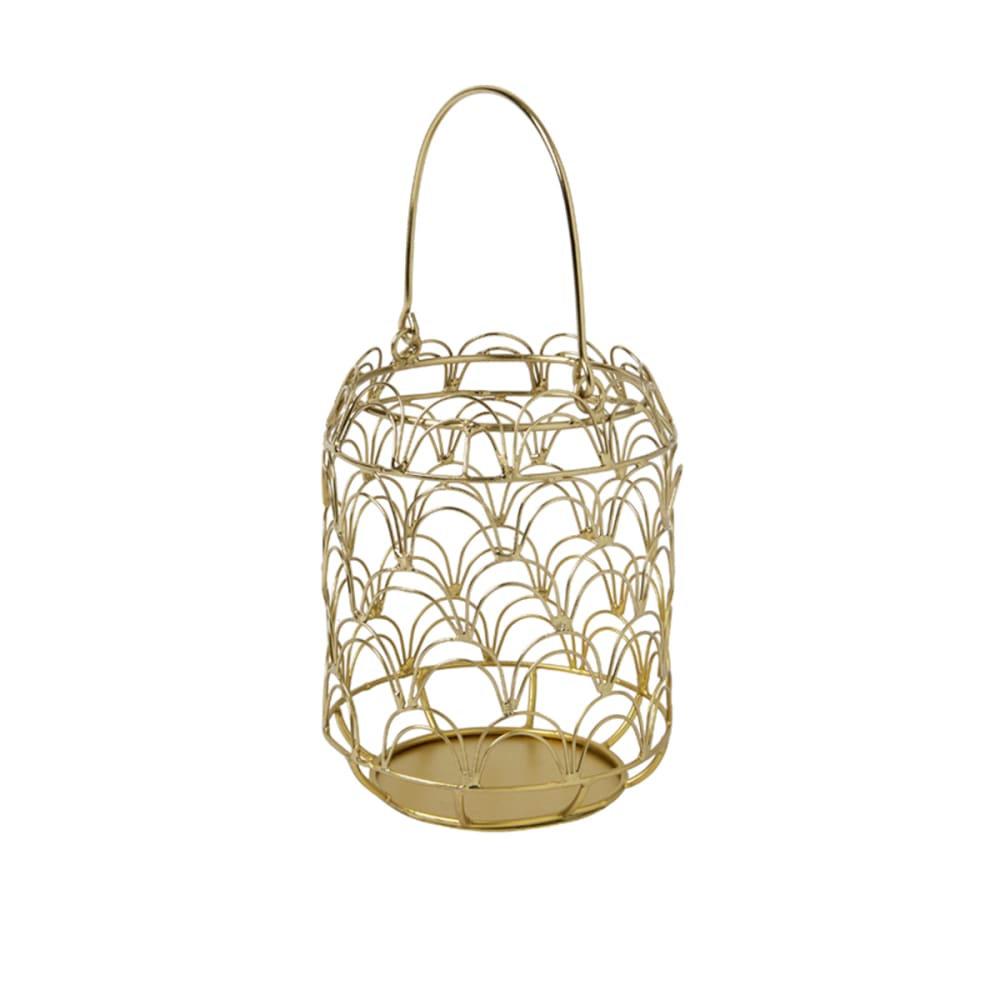 Sia Deco Dekorative Laterne aus Eisen H14, Gold style modern Gold Schmiedeeisen