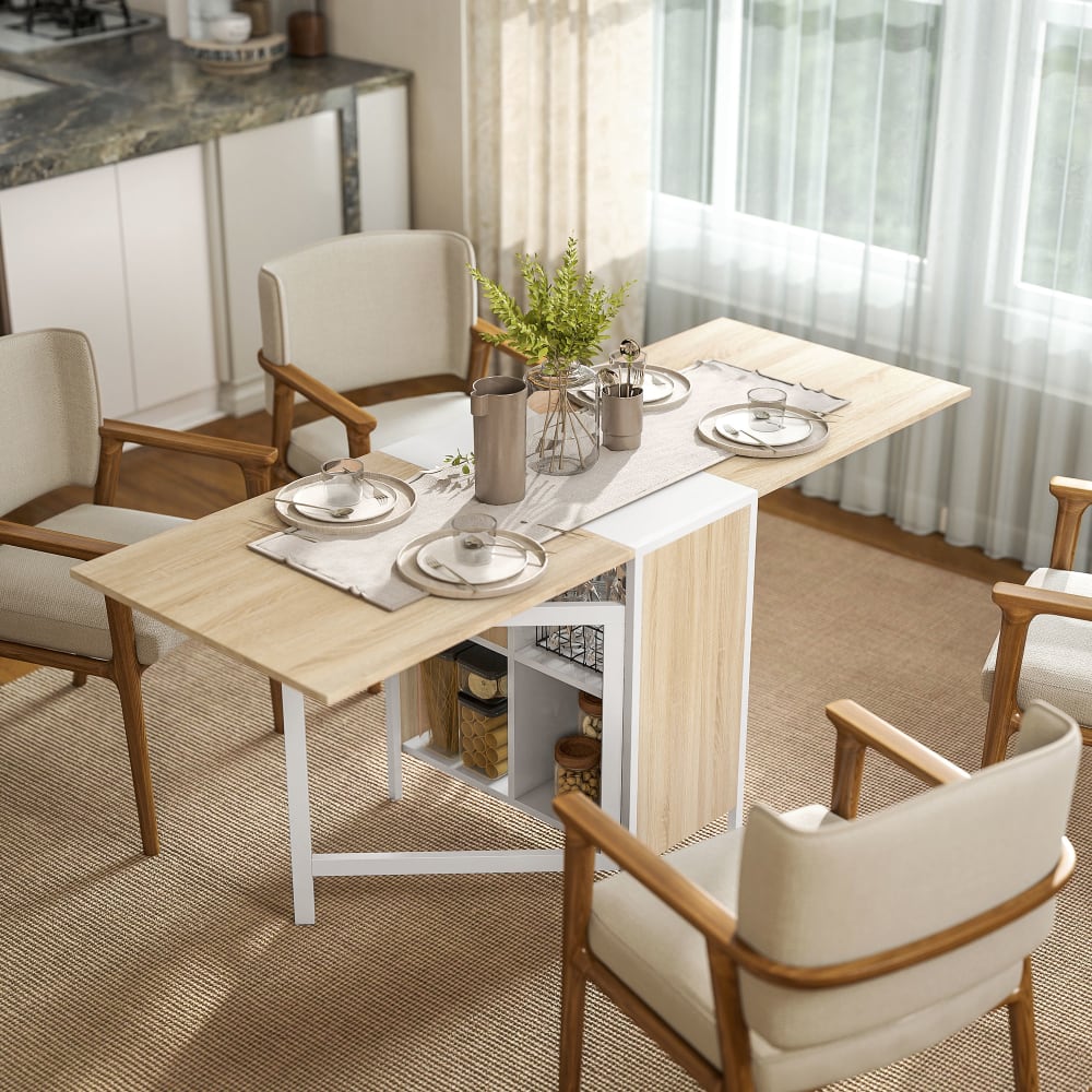Mesa plegable de almacenaje 169x60x75cm roble - Maisons du Monde
