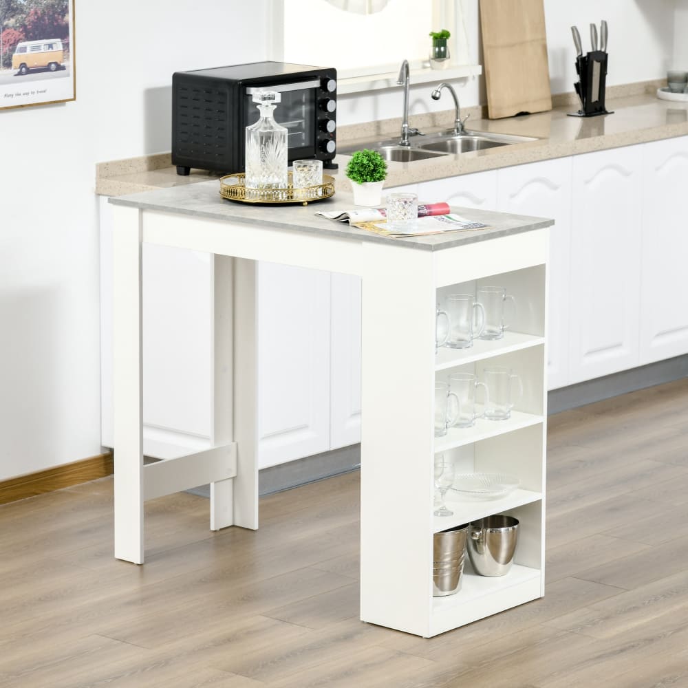 Mesa de bar 115x50x102.7 cm blanco y gris - Maisons du Monde