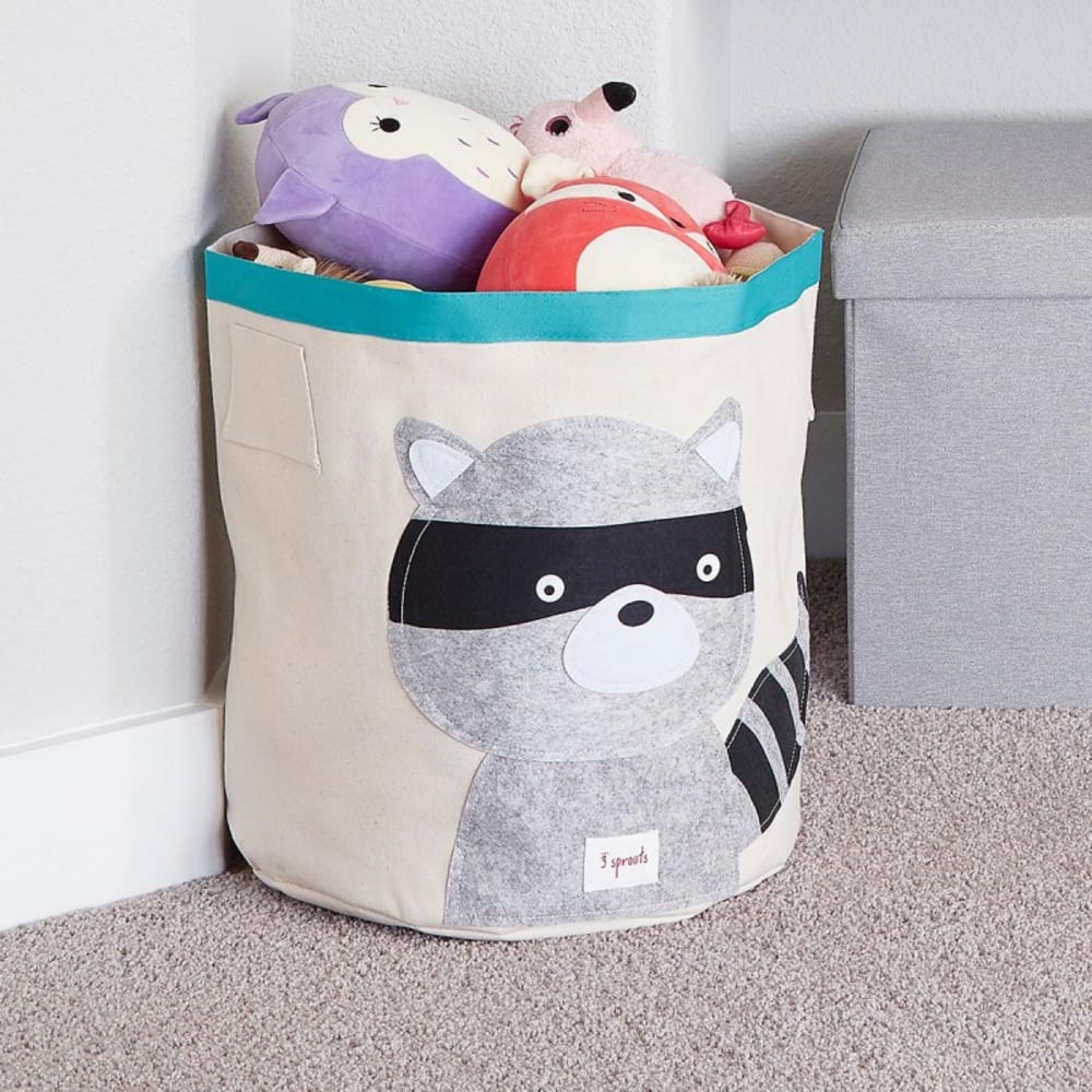 Cesta para jugeutes mapache de poliéster azul - Maisons du Monde