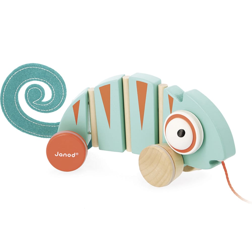 Janod Nachziehspielzeug Chamäleon Tropik style modern BLAU HOLZ Baby