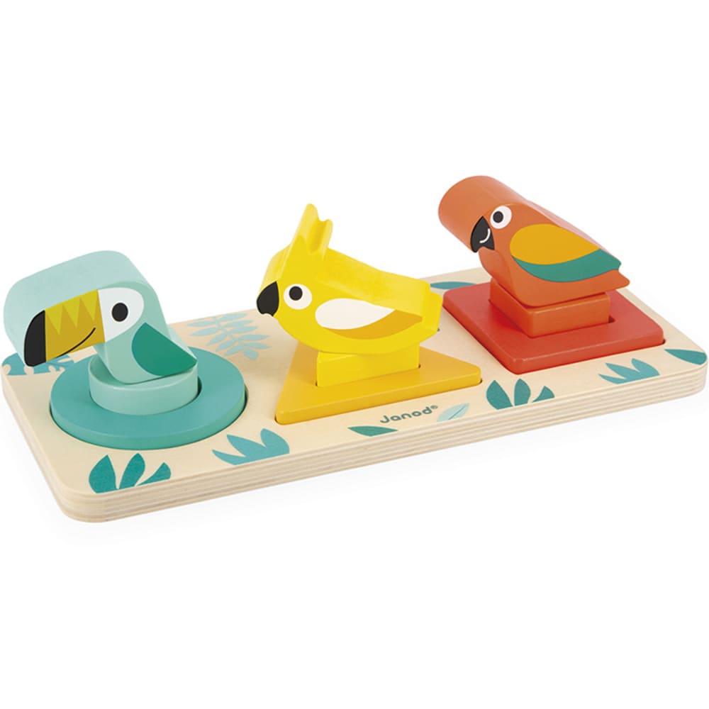 Puzzle à encastrement Mes premières formes en bois Tropik (6 pièces) - Maisons du Monde