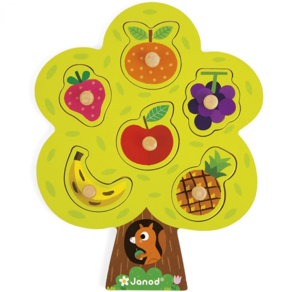Janod Greifpuzzle "Naschhafter Baum" GRÜN HOLZ Baby