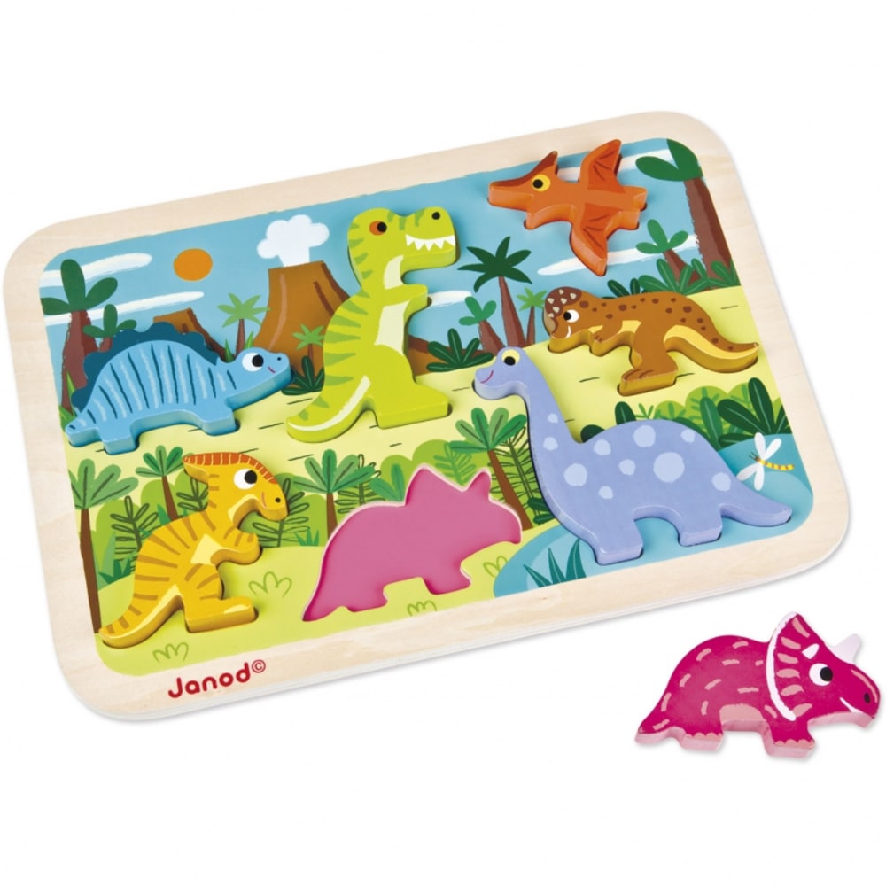 Puzzle à encastrement Chunky Dinosaures (7 pièces)
