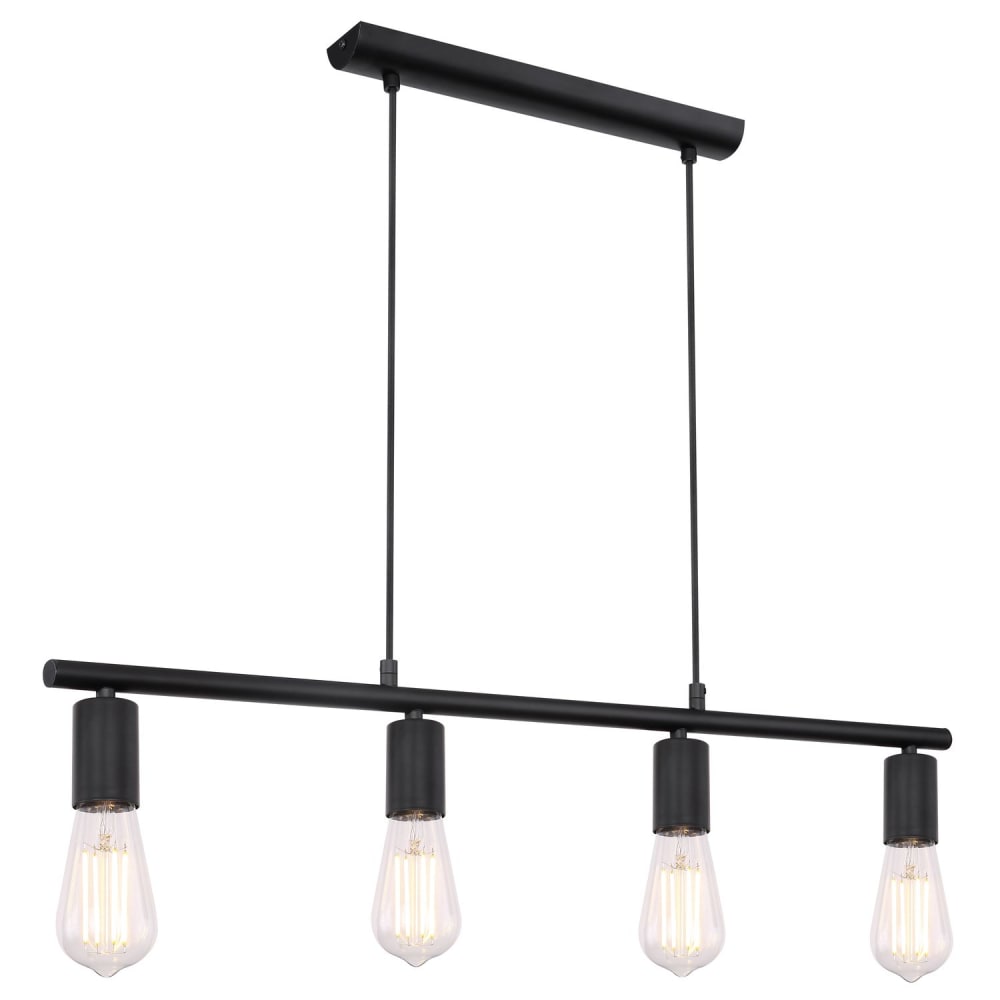 GLOBO LIGHTING Hängeleuchte Metall schwarz, ohne Schirm, LxBxH: 800x52x1200mm, exkl. 4x E27 60W 230V Schwarz