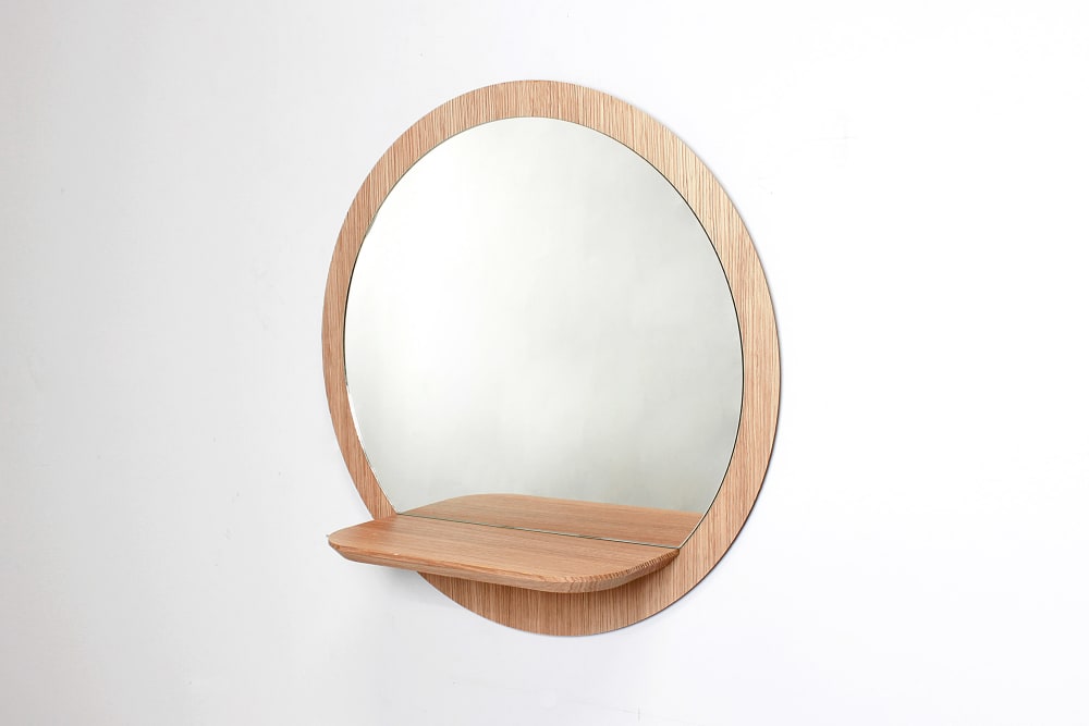 Wandspiegel rund mit Ablage Sunrise groß Ø48cm - Maisons Du Monde