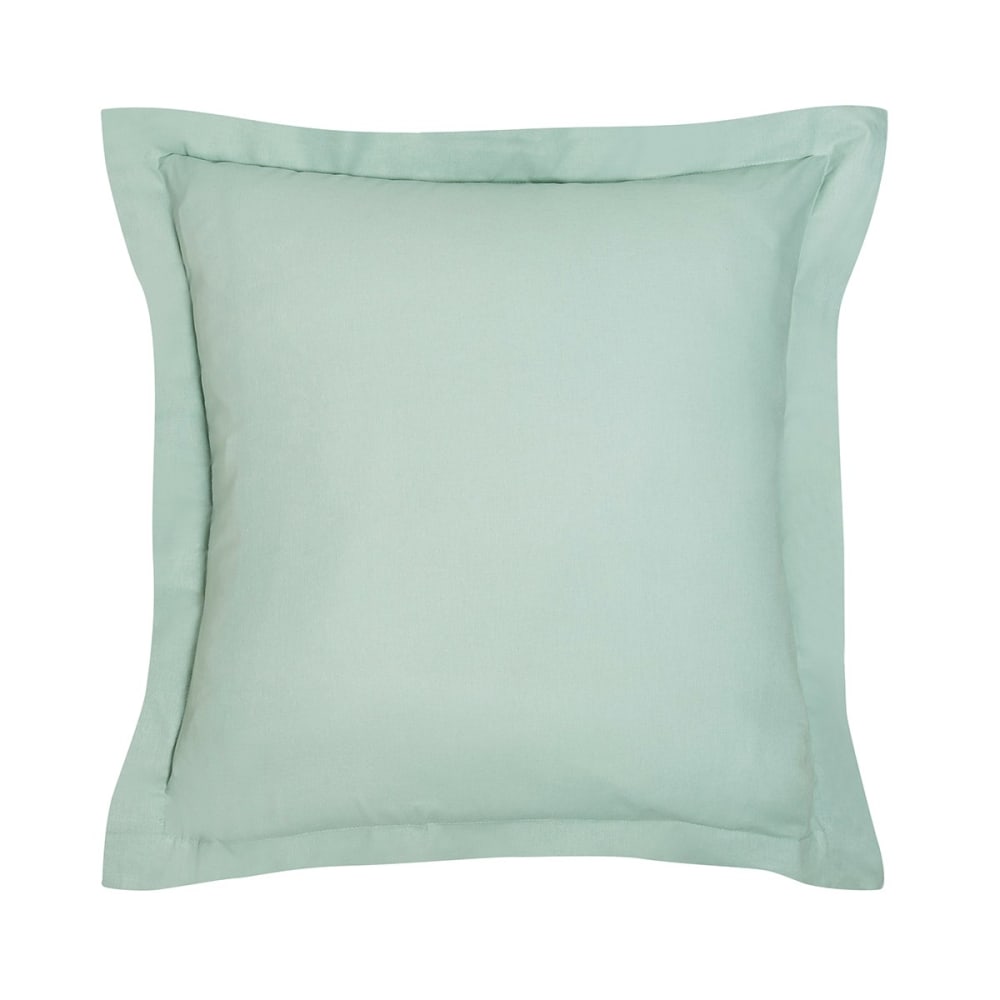 Taie d'oreiller finition volant uni coton  63x63 cm Vert