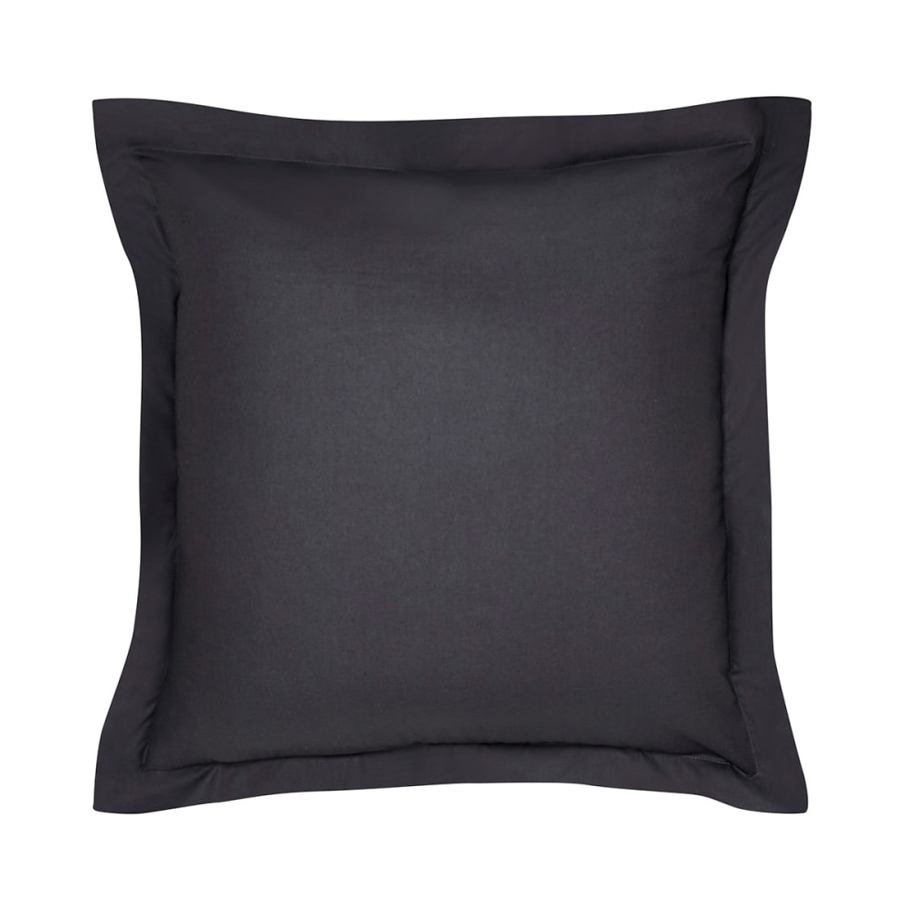 Taie d'oreiller finition volant uni coton  63x63 cm Noir