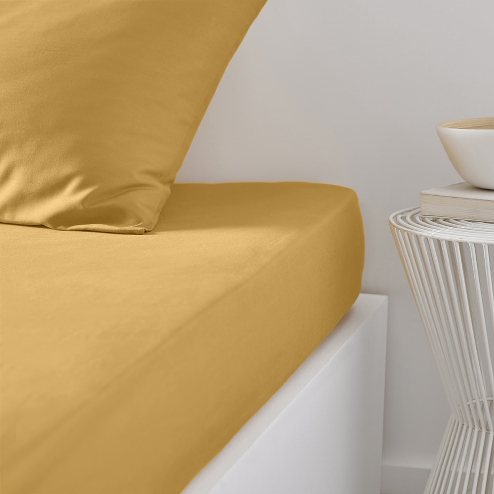 Today Uni-Spannbettlaken Baumwolle 140x200 cm style classic chic Gelb Baumwolle