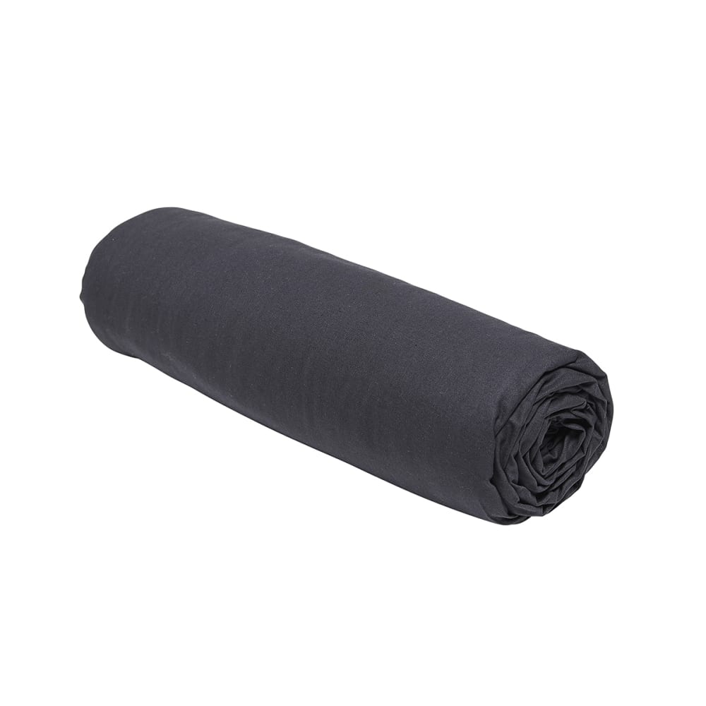 Drap housse 2 personnes uni coton 160x200 cm noir — vue 4