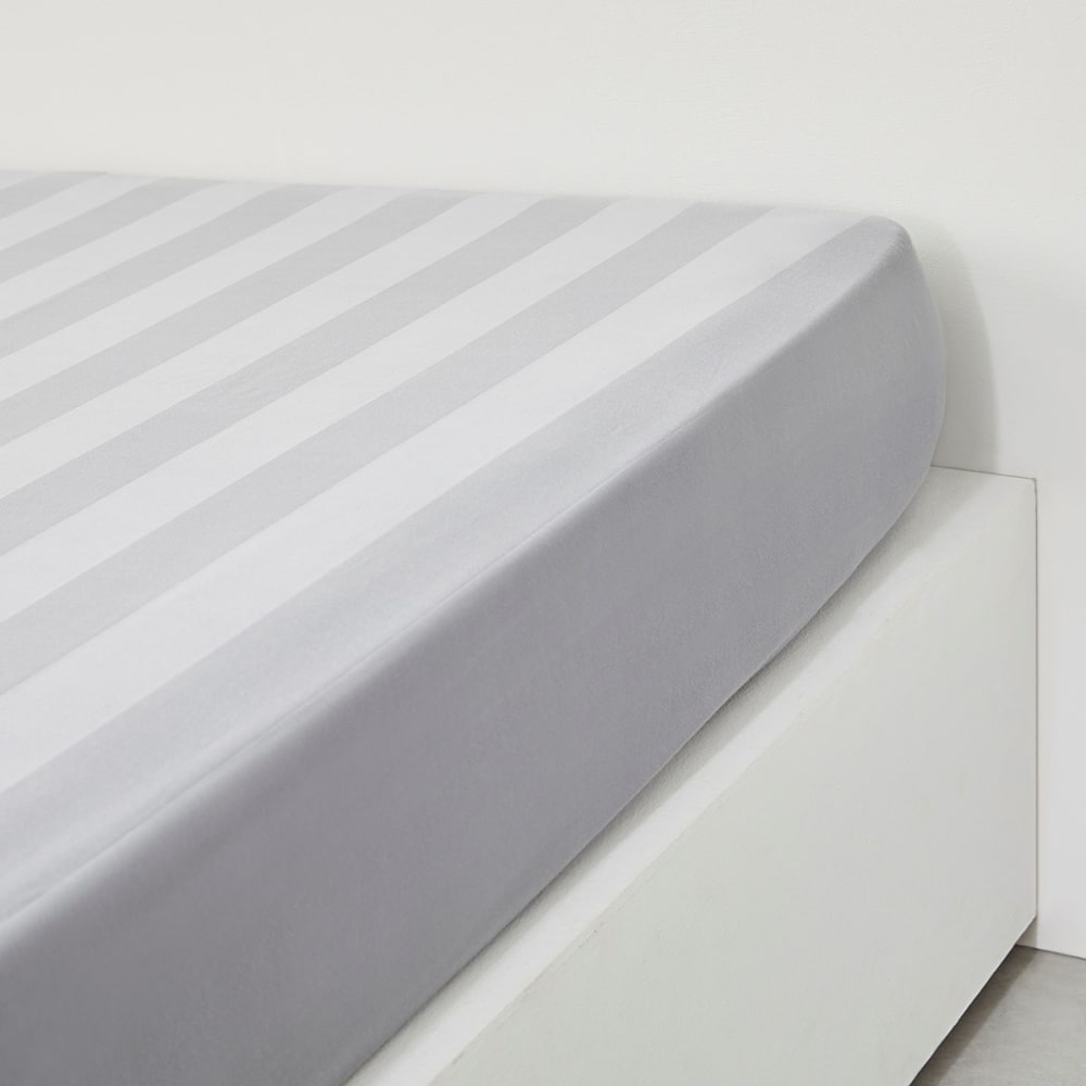Drap housse 2 personnes uni coton grand bonnet 140x200 cm