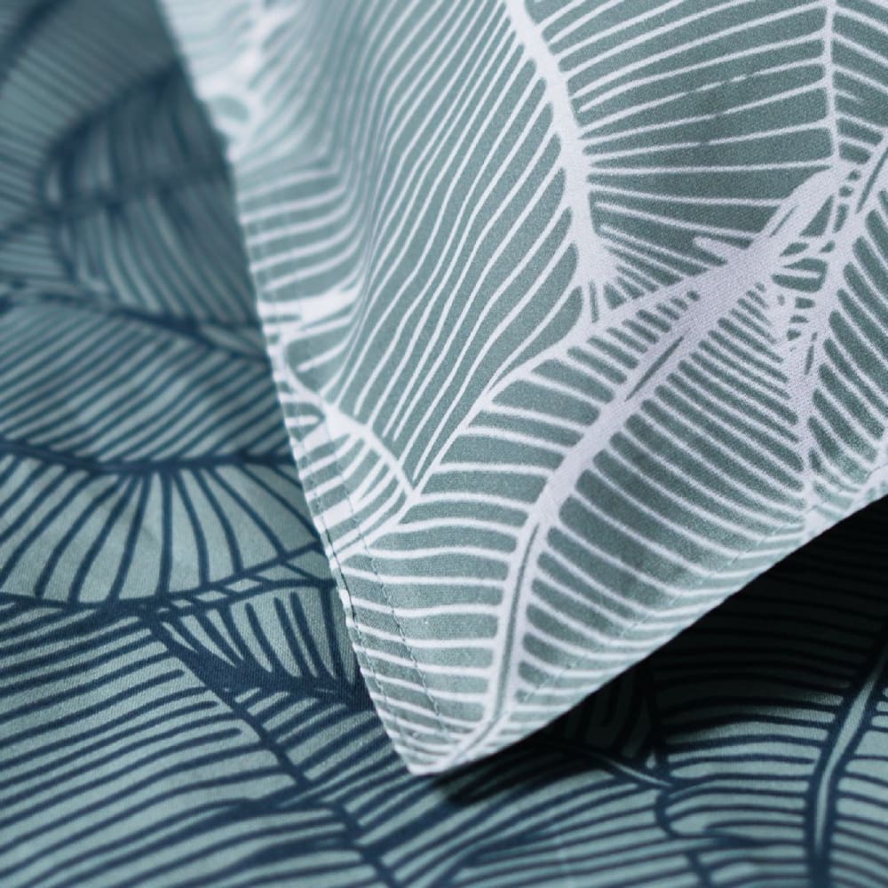 Parure de lit 2 personnes imprimé floral coton  220x240 cm Bleu - Maisons du Monde