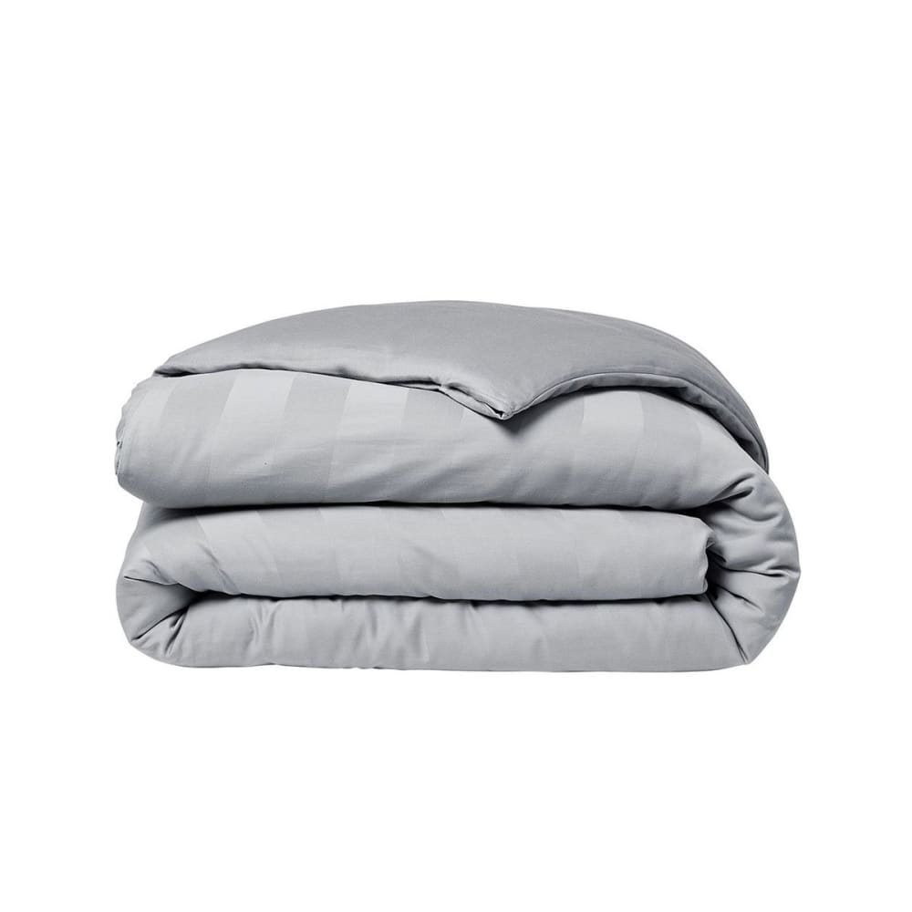 Parure de lit 2 personnes uni coton  240x260 cm gris - Maisons du Monde