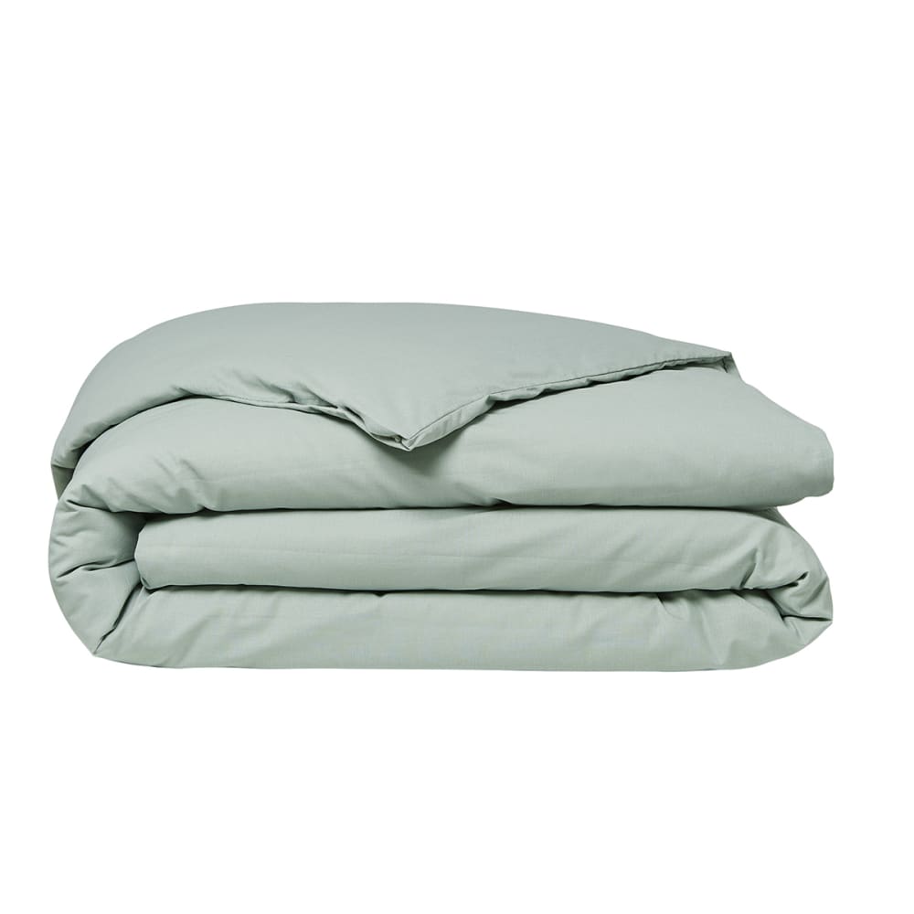 Housse de couette 2 personnes uni coton 240x260 cm vert — vue 4