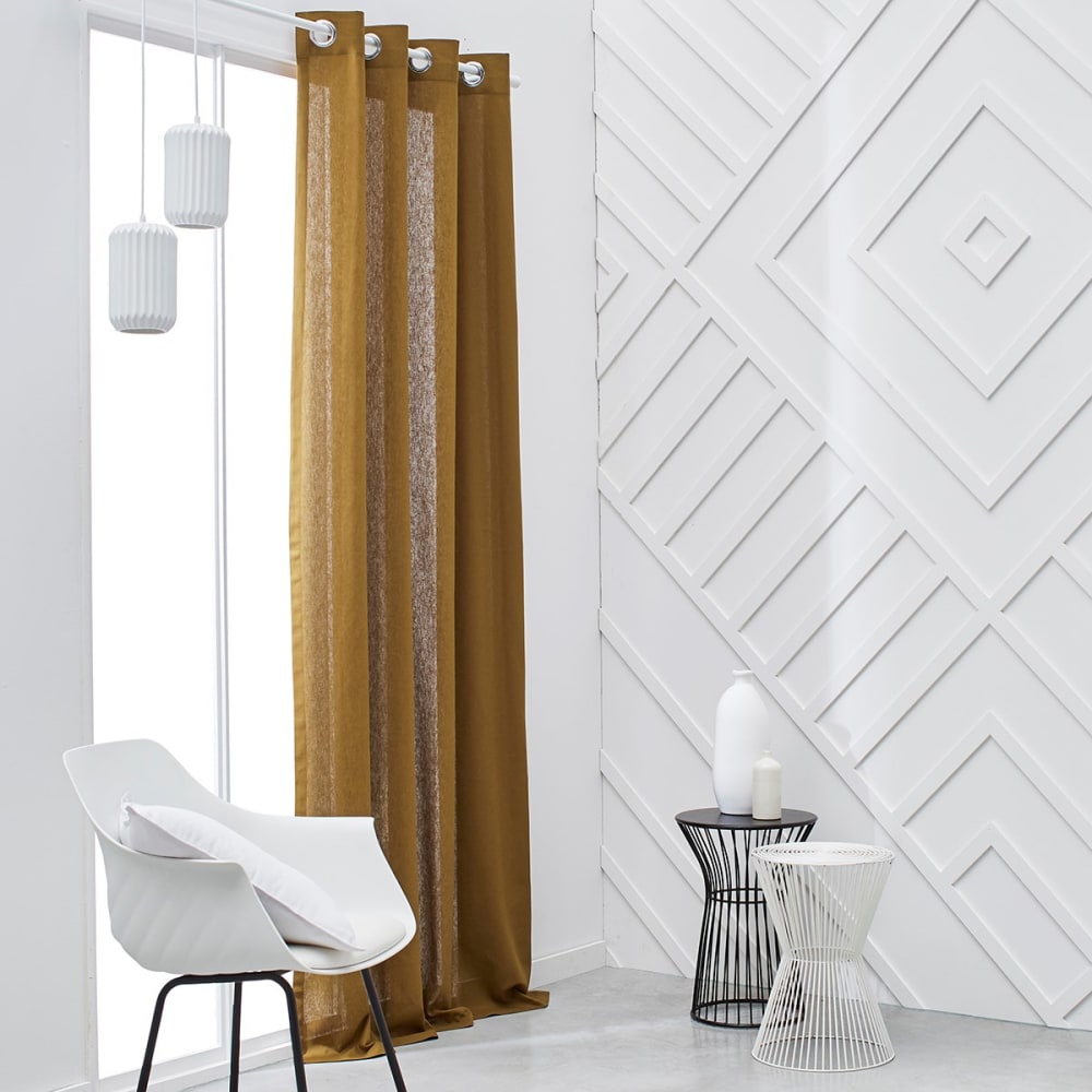 Rideau oeillets uni  140x240 cm Marron