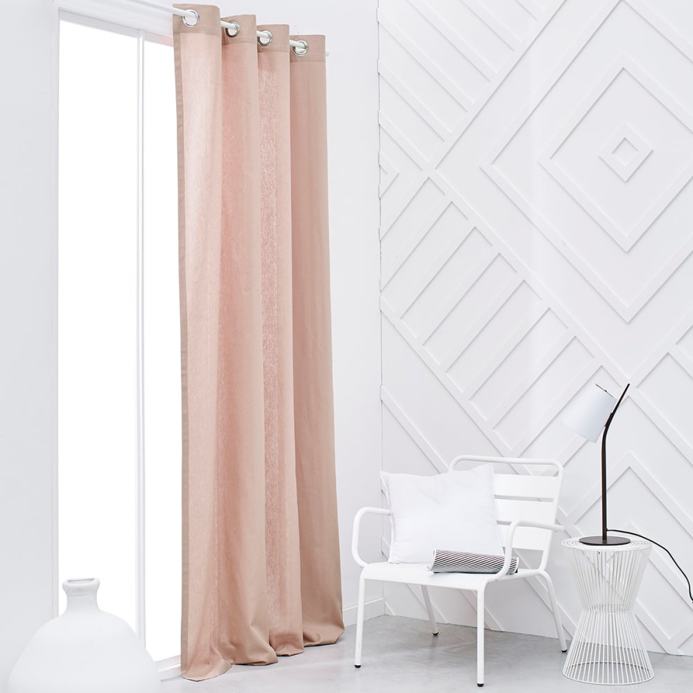 Rideau oeillets uni  140x240 cm Rose