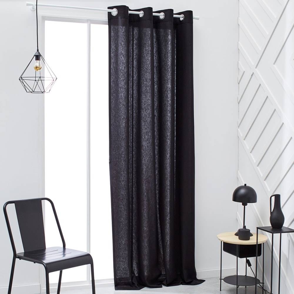 Rideau oeillets uni  140x240 cm Noir