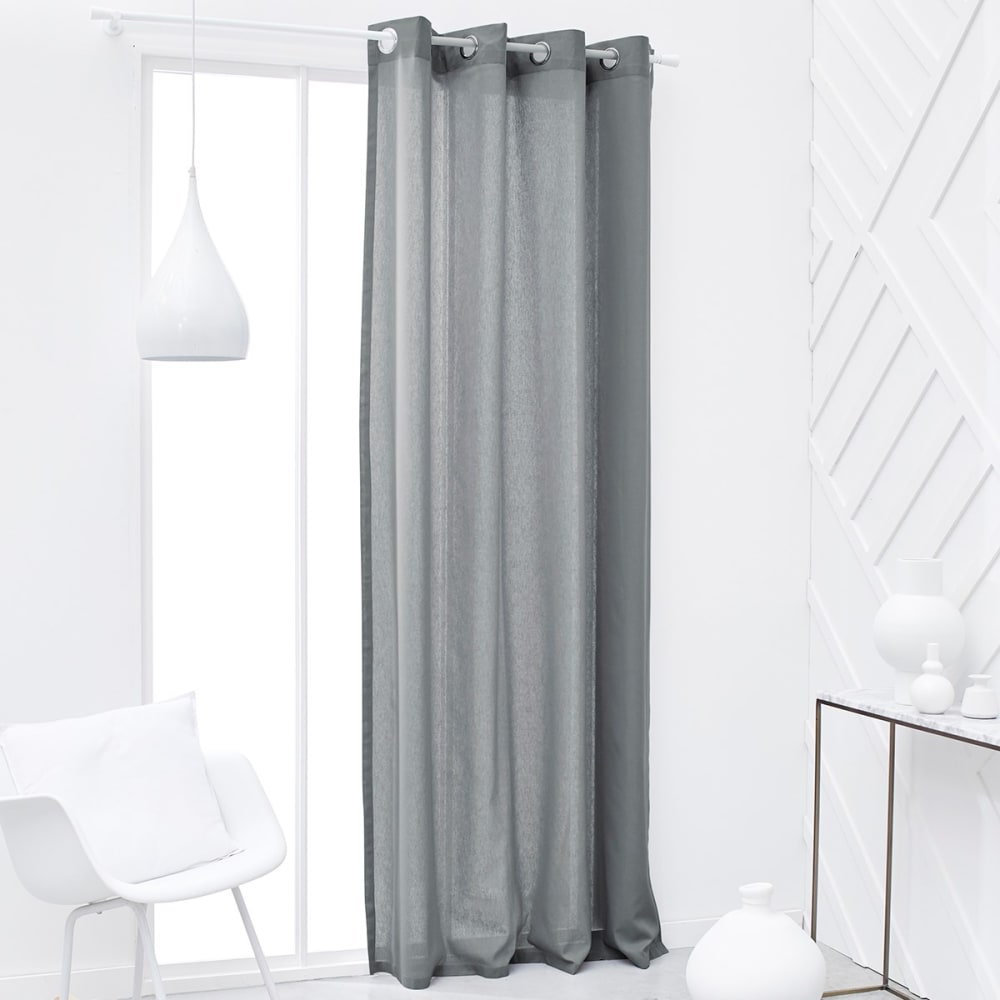 Rideau oeillets uni  140x240 cm Gris