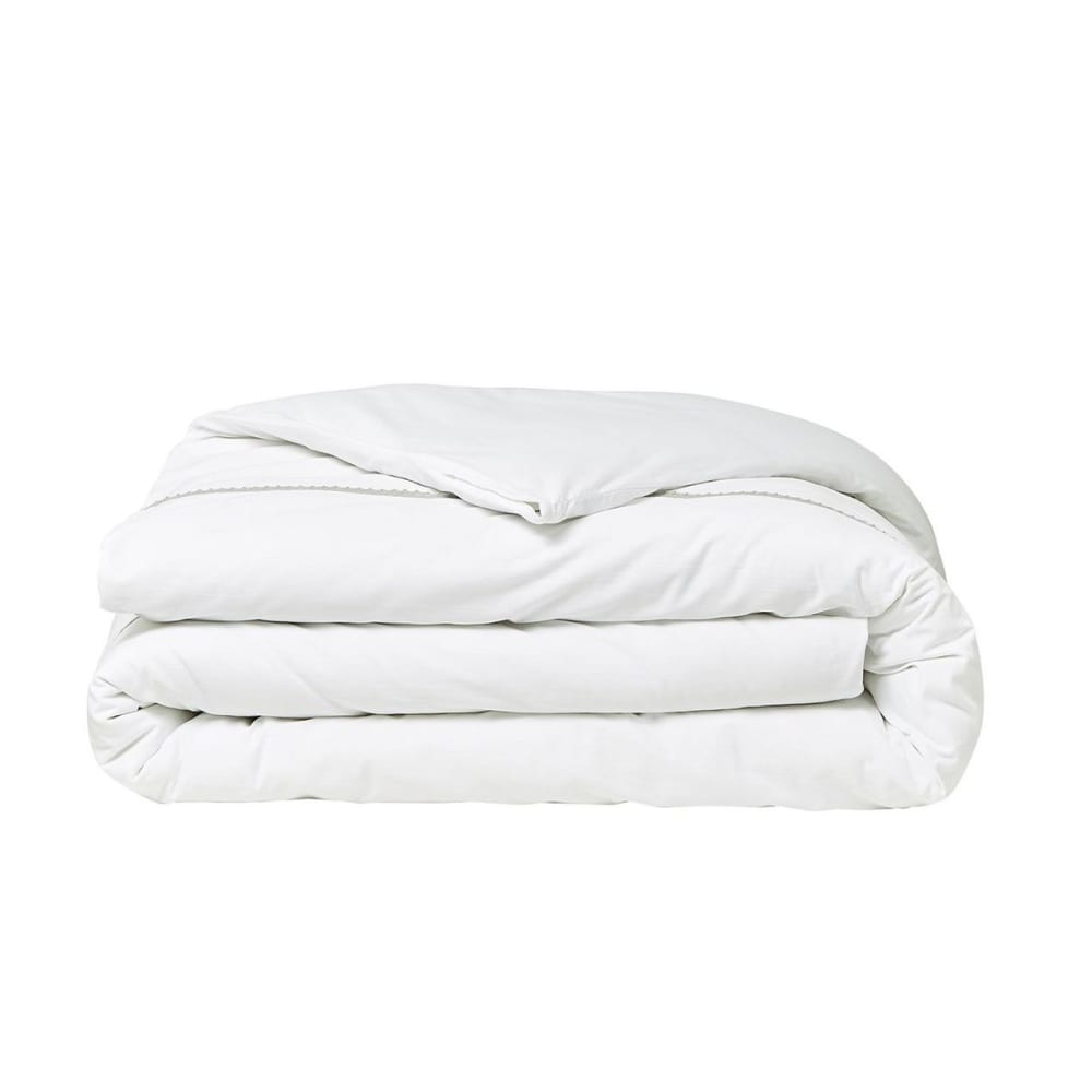 Parure de lit 2 personnes uni coton 240x260 cm blanc — vue 3