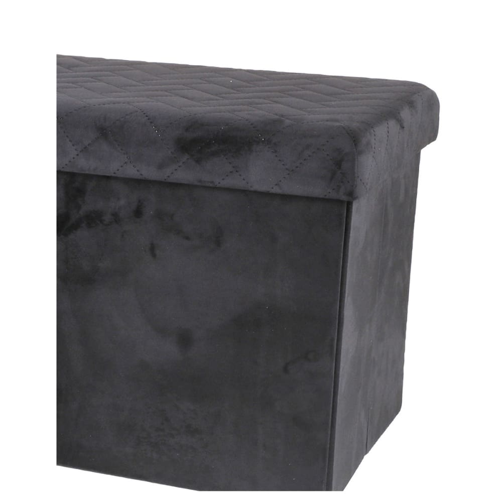 Banquette coffre de rangement velours noir - 76x37.5x37.5cm - Maisons du Monde