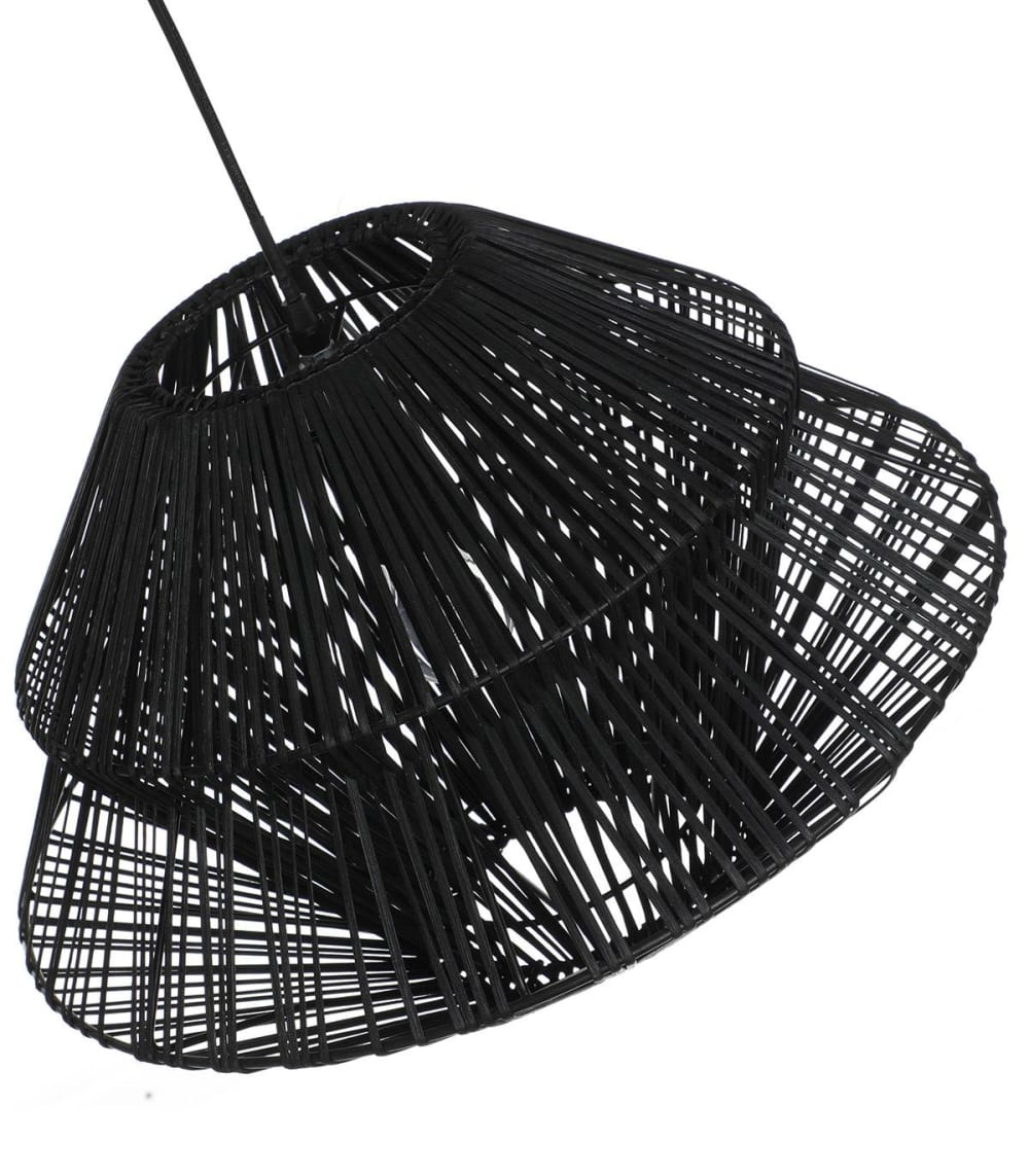 Suspension en rotin noir, d.45 cm — vue 3