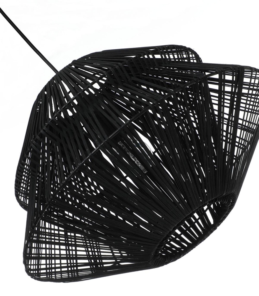 Suspension en rotin noir, d.45 cm — vue 4