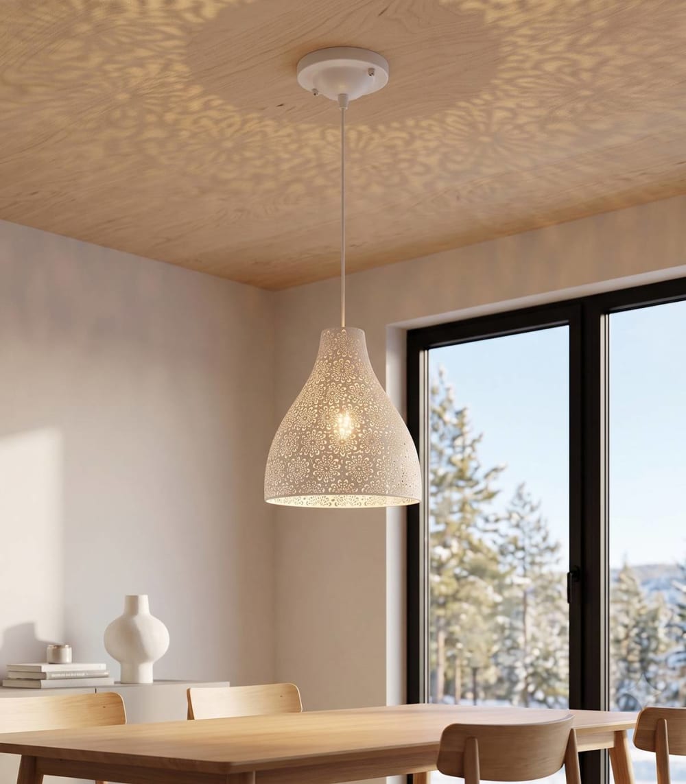 Suspension en métal blanc, d.28 cm — vue 3