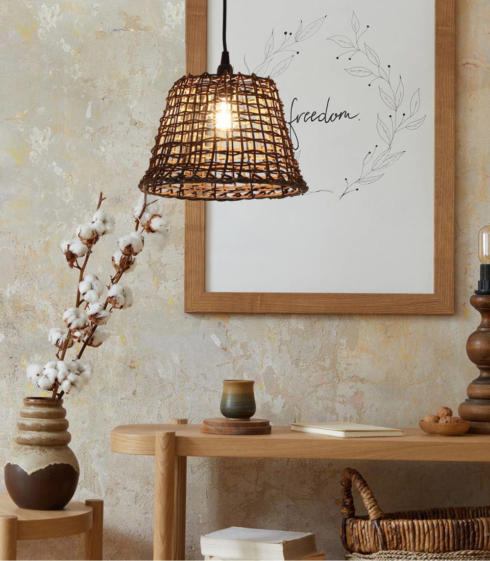 Suspension en rotin naturel, d.29 cm — vue 4