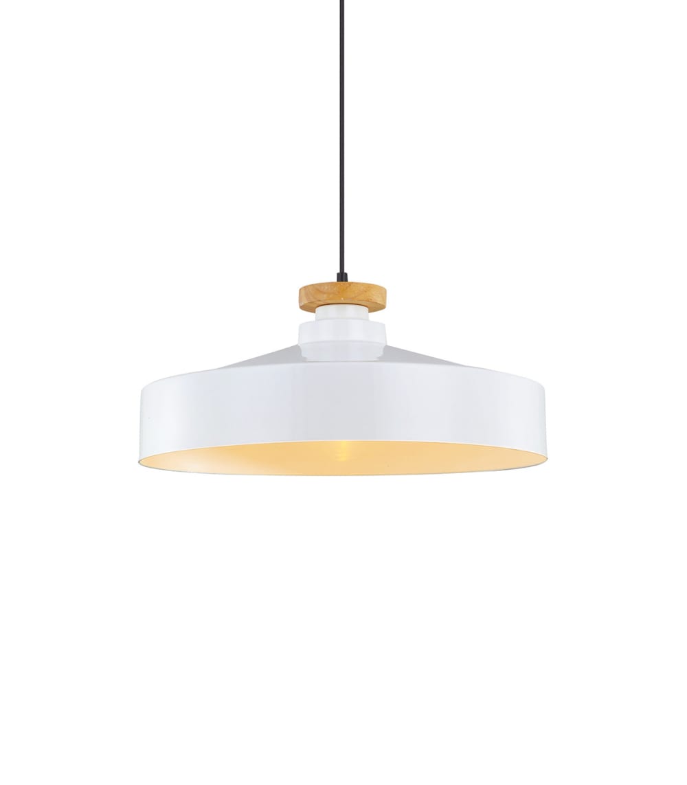 Suspension en métal blanc, d.40 cm
